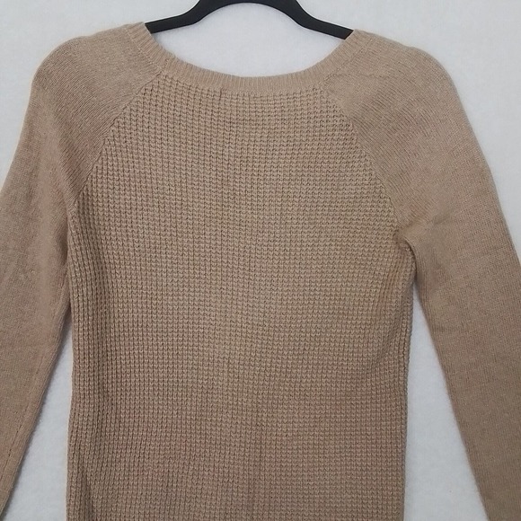 J.Crew Merino Wool Blend Waffle Knit Sweater‎ Size XS in Tan - Picture 7 of 10